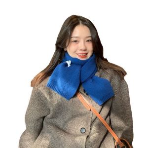 Écharpe En Tricot Polyvalente De Couleur Unie, Mode Étudiante Féminine - Neuf