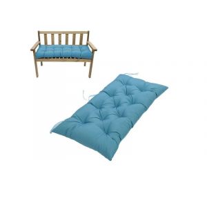 Coussin Imperm&eacute;able Pour Banc De Jardin 100 X 50 Cm - Bleu Paon - Neuf
