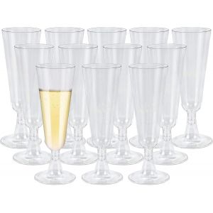 Lot De 50 Fl&ucirc;tes &Agrave; Champagne En Plastique Transparent,160 Ml &iquest; Verres R&eacute;utilisables &Eacute;legants Pour Mariages,Anniversaires,F&ecirc;tes,Cocktails & Desserts - Neuf