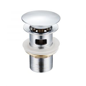 Bonde de lavabo chrom&eacute;e, bonde escamotable, bonde de lavabo avec trop-plein pour lavabo de salle de bain avec trou de 1/4 - Neuf