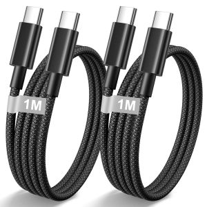 THEF-iPhone 15 16 Câble USB C vers USB C 1M/Lot de 2, Câble Type C Charge Rapide PD 60W Cordon iPhone 16 pour iPhone 16 Pro Max/16 Plus/16/15 Plus/15,iPad Pro - Neuf