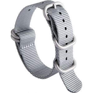 Bracelet De Montre En Nylon G10 Balistique Militaire Remplacement Bracelet Montre Tissu Pour Hommes Femmes 18mm 19mm 20mm 21mm 22mm 23mm 24mm Avec Boucle En Inoxydable Argent/Noir.[U3032] - Neuf