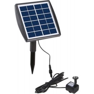 Fontaine Solaire, Pompe à Eau Solaire avec Panneau Solaire, 200 l/h 6 V/2 W 4 Buses Réglables pour Aquarium, Bassin et Jardin - Neuf