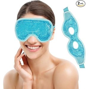 Gel Masque Pour Les Yeux - Le Chaud Et Le Froid Th&eacute;rapie - Aide-Sommeil - Soins Des Yeux - R&eacute;utilisable - &Eacute;limine Les Poches/Cernes - Soulagement Du Stress - Sommeil Masques Avec Des Billes De Gel - Neuf