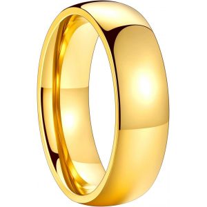 Bague Simple Pour Femme Homme, Bague Anneau En Acier Inoxydable/Plaqué Or/Noir, Alliance De 6 Mm De Large, 10 Tailles Disponibles De 66.5 - Neuf