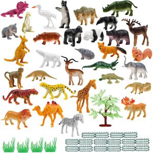 Sansh-53 Pièces Jouet Figurine Animaux De La Ferme Et De La Forêt - Mini Figurine Animaux Cheval,Girafe - Jeux Cadeau Pour Enfants - Neuf