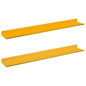 vidaXL &Eacute;tag&egrave;re Murale 2 pcs Jaune moutarde 60 x 9 x 2,5 cm - Neuf
