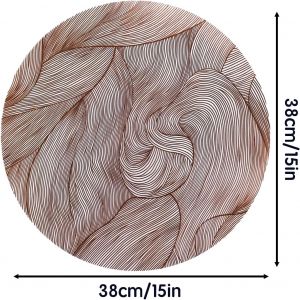 Eryi-Lot De 6 Sets De Table Argent,38cm Pvc Set De Table Rond Élégants,Antidérapant|Résiste Chaleur|Lavable Pad De Table Décoration Pour Cuisine Restaurant Table À Manger(St005fl) - Neuf