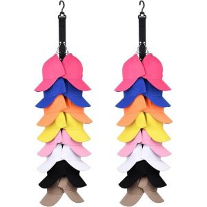 (Pack de 2) Suspendu Cap Organisateur de Placard, 16 Casquette de Baseball Titulaire, Crochet Cap Rack de Stockage pour Penderie - Garder les Chapeaux plus Propre qu'un Hat Rack - Neuf