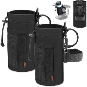 2 Pi&egrave;ces Porte Gourde Velo Sans Vis Bidon Porte Velo Avec Poche En Maille Porte Gourde Vtt Pour Bouteille De V&eacute;lo Guidon Poussette Porte Gourde Randonn&eacute;e Scooters Fauteuil Roulant - Neuf