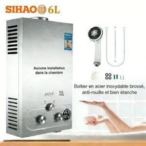 Chauffe-eau,6L,12KW-SIHAO-Chauffe-eau instantan&eacute;, garantie 1 an-Gris-inox304 - Neuf