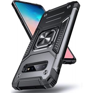 Funda Galaxy S10 Plus, Funda Protectora De Grado Militar Para Tel&eacute;fono Con Soporte De Anillo De Metal Reforzado [Soporte De Montaje Magn&eacute;tico] Compatible Con Samsung Galaxy S10 Plus, Negro - Neuf