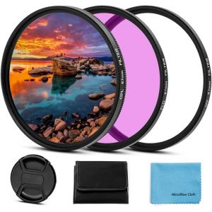 Ensemble de filtres UV CPL FLD universels 72 mm avec filtre polarisant circulaire et capuchon d'objectif pour appareil photo Canon,Nikon,Sony,Pentax,Olympus,Fuji - Neuf