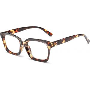 Lunettes De Lecture Pour Homme Et Femme - Cadre Carré Surdimensionné Avec Charnière À Ressort - Confortable - Aide À La Lecture - Lunettes De Blocage De La Lumière Bleue - Neuf