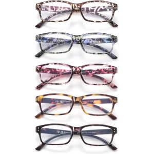 Lunettes De Lecture Pour Femmes Et Hommes - Lot De 5 Lunettes De Lecture Élégantes Pour Femmes Avec Charnières À Ressort - Lunettes Bloquant La Lumière Bleue - Neuf