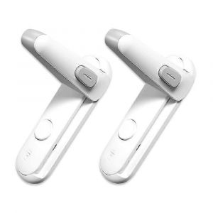 Serrure À Levier De Porte À L'épreuve Des Enfants,Serrure De Poignée De Porte De Sécurité Pour Bébé,Facile À Installer Et À Utiliser Adhésif 3m Vhb Aucun Outil Ni Perceuse Requis (Blanc,2 Pièces) - Neuf