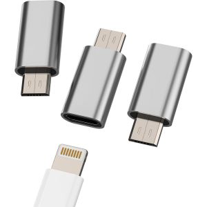 KALANKA-Adaptateur Lightning Femelle Vers Micro USB Mâle Chargeur (Lotde3)pour iPhone Charger Cable Jack Connecteur Androïde Téléphone Prise Adapter Photo Transfert Données Compatible Avec Samsung S7 - Neuf
