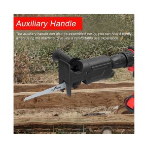 Kit de conversion perceuse &eacute;lectrique en scie sabre avec lames et poign&eacute;e - Neuf