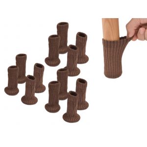 Lot de 12 chaussettes tricot&eacute;es pour pieds de chaise, protections de sol et housses de meubles - Neuf