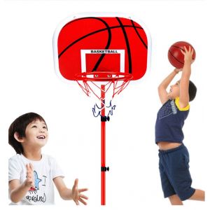 Panier Basket Sur Pied + Ballon Jeu Jouet Pour Enfant Ajustable En Hauteur Transportable En Valise - 1.7m - Neuf