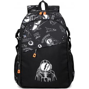 SHIBA-Sacs à dos pour femmes et hommes, style astronaute sac à dos décontracté avec 3 poches, sac à dos femme grand sac à dos en n[9 - Neuf