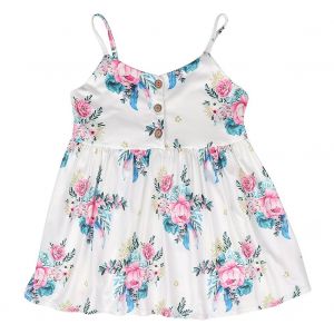Robe D'ete Une Piece Respirante A Imprime Floral Pour Fille (#80) - Neuf