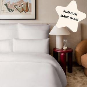 Lumi Lot De 2 Taies D'oreiller En Satin De Coton Mako 40 X 80 Cm - Blanc - Avec Broderie - Taie D'oreiller En Satin De Coton Mako 80 X 40 Cm - 40 X 80 Cm - Housse De Coussin 40 X 80 Cm - Douce - Neuf