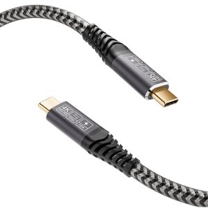 Cable Usb C Vers Usb C 20 Gbps, C&acirc;ble Usb 3.2 Gen2, 100W 20V/5A C&acirc;ble Usbc Charge Rapide, Transmission Vid&eacute;o 4K @ 60Hz Pour Tablettes, Hubs, Dispositifs Usbc 1M - Neuf