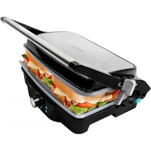 Gril &Eacute;lectrique Rock'Ngrill 1500 Stone Ceramic Mix&Grill. 1500 W, Gril &Eacute;lectrique, Plancha Et Appareil &Agrave; Sandwiches, Rev&ecirc;tement En C&eacute;ramique, Plateau Ramasse-Graisses, Minuterie - Neuf