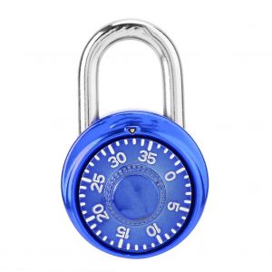 Cadenas mecanique rond avec mot de passe pour platine, armoire, salle de sport, serrure de securite (bleu) - Neuf