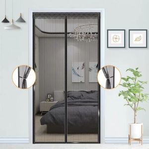 Magnetic Fly Screen for Doors, Fly Curtains for Doors, Magnetic Seal from Top to Bottom, Magnetic Mosquito Without Drilling, Keeps Fresh Air Inside, 90 x 210 cm, Black, M - Neuf