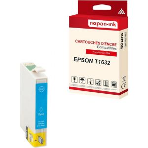 NOPAN-INK - x1 Cartouche compatible pour EPSON T1632 XL T1632XL Cyan Stylo plume - Neuf