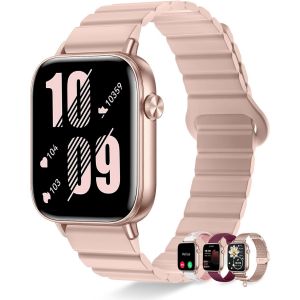Montre Connectée Femme Avec Appel Bluetooth 4 Bracelets 1.83"" Hd Smartwatch Femme Avec Fréquence Cardiaque Sommeil Féminine 110+ Modes Sportifs Podomètre Tracker D'activité Pour Android Ios, Or Rose - Neuf