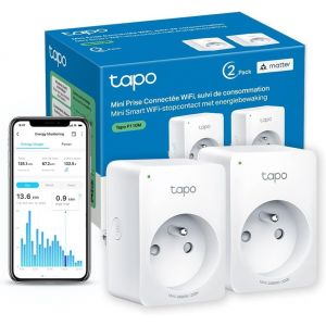 KALANKA-Matter Prise Connect&eacute;e WiFi, Suivi de consommation, 16A Type E, Compatible avec Alexa, Google Home et SmartThings, Contr&ocirc;ler le radiateur, le chauffage, &Eacute;conomie d'&eacute;nergie, P110M 2-pack(FR) - Neuf