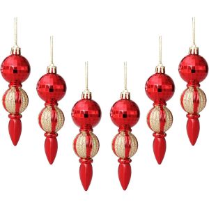 Boule de no&euml;l D&eacute;coration Pack de 6 pi&egrave;ces Longues Arbre de No&euml;l Pendentif D&eacute;coration - Neuf
