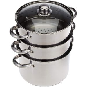 Subzonal-Casseroles Pour Cuire Les Aliments &Agrave; La Vapeur, Cuiseur &Agrave; Vapeur &Agrave; 3 Niveaux, R&eacute;sistant &Agrave; L'induction, En Acier Inoxydable, Dans Une Bo&icirc;te Cadeau, 22 Cm (9''), Argent&eacute; - Neuf