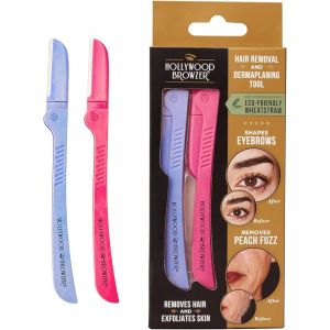 ERYI-Outil De Dermaplaning Pour Le Visage, La Mise En Forme Des Sourcils, Enlever Les Poils Indésirables, Outil Exfoliant Pour Femme (Améthyste Et Saphir Rose) - Neuf