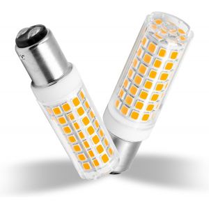 Kal-Ampoule Led B15d 7w Dimmable Remplacement De L'ampoule Halogène Osram Halolux Ceram 75w B15d, Pas De Scintillement, 230v, 700 Lumens, Blanc Chaud 3000k, Angle De Rayonnement De 360°, Pack De 2 - Neuf