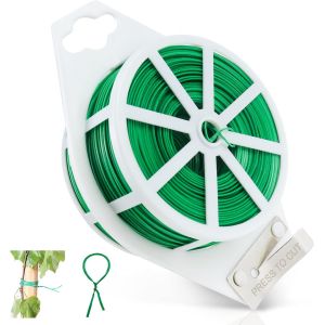 ASFASFq-Attache Plante, Jardinage Outillage 200m Ajustable Fil d'attache avec Cutter pour Attacher Les Plantes Grimpantes, Les Vignes,Les Légumes,Les Arbustes et Les Fleurs - Neuf