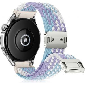 20 Mm 22 Mm Nylon Bracelet, Bande De Remplacement Tress&eacute;e, Bracelets Magn&eacute;tique (20 Mm, Violet & Bleu & Blanc)[Let9135561] - Neuf