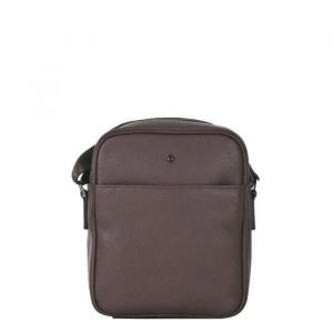 BEMON Sacoche en cuir homme marron Gary, 23 x 19 x 6 cm - Neuf