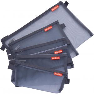 Lot De 5 Pochettes Zipp&eacute;es En Nylon Ultra L&eacute;g&egrave;res De Tailles Assorties (Gris, Assorti) - Neuf