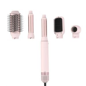 Brosse Sèche-Cheveux Détachable 5 En 1, Système De Coiffure Et De Séchage, Séchage Rapide, Lissage Et Coiffage Des Boucles, Fer À Friser Automatique-Set 5 En 1 - Neuf
