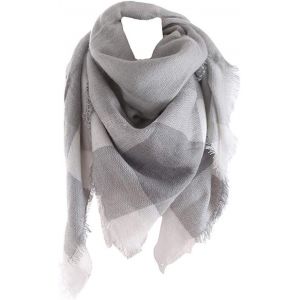 Kalanka-Femme Écharpe Étole Fille Châle Foulard, Pashmina Echarpe A Carreaux Laine Mode Etole Plaid Foulards Oversize Shawl Cardigan Cachemire Chaud Automne Hiver Manteau Tricot Ponchos Et Capes - Neuf