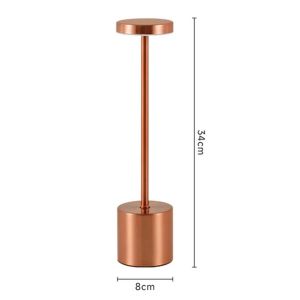 Lampe de table LED aste avec capteur tactile, veilleuse de bureau, lampe de lecture sans fil, lumière décorative pour restaurant, hôtel, bar, chambre à coucher-Or rose - Neuf