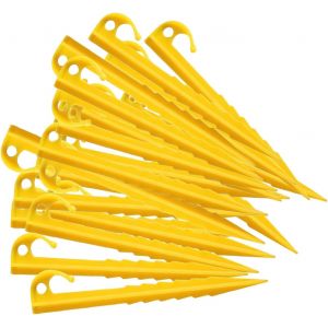 Yemaesre-Lot De 24 Piquets De Tente En Plastique Durable Pour Auvent, Camping, Caravane, Piquets De Ferme, Piquets En Plastique Pour Tapis De Mauva S Herbes - Neuf