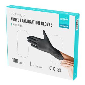 Loranka-&reg; - Lot De 100 Gants Jetables En Vinyle Sans Latex Et Non Poudr&eacute;s - Taille S, M, L Et Xl (Noir, L) - Neuf