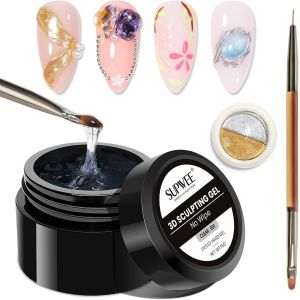 Kal-Gel 3d Pour Nail Art, Gel De Sculpture Semi-Solide Gels De Modelage Transparent Multifonctionnel Pour Strass Breloques Colle, Poudre Chromée Pour Ongles Sculpture Pour Bricolage À Domicile - Neuf