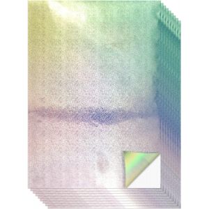 Evergreen Goods Lot De 10 Feuilles De Papier Vinyle Imprimable Blanc Holographique (Magnétique) ¿ Papier Brillant Imperméable Papier Autocollant Pour À Jet D'encre Et Laser | Parfait Pour Machines De - Neuf