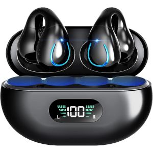 Écouteurs sans Fil, 2023 Bluetooth 5.3 à Clip, écouteurs Intra-Auriculaires 10 mm, écouteurs sans Fil, Basses Profondes 36H, écouteurs stéréo Bluetooth stéréo Bluetooth intégré, Microphone - Neuf